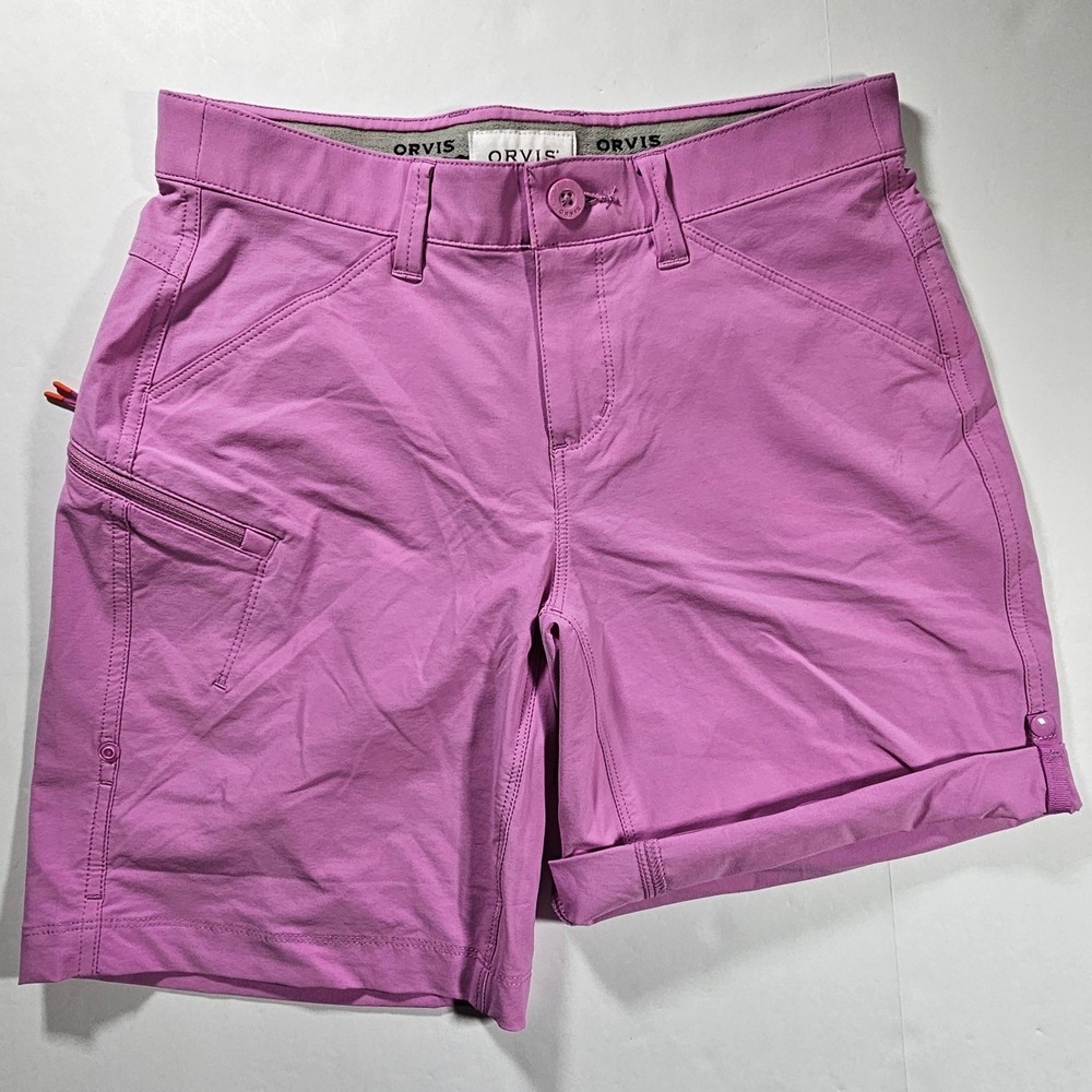 Orvis Women's Purple Outdoor Hiking Shorts with Zipper Pocket Size Medium